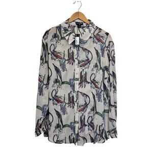 PrettyLittleThing Dusty Pink Floral Oversized Shirt Plus Size 22 NEW